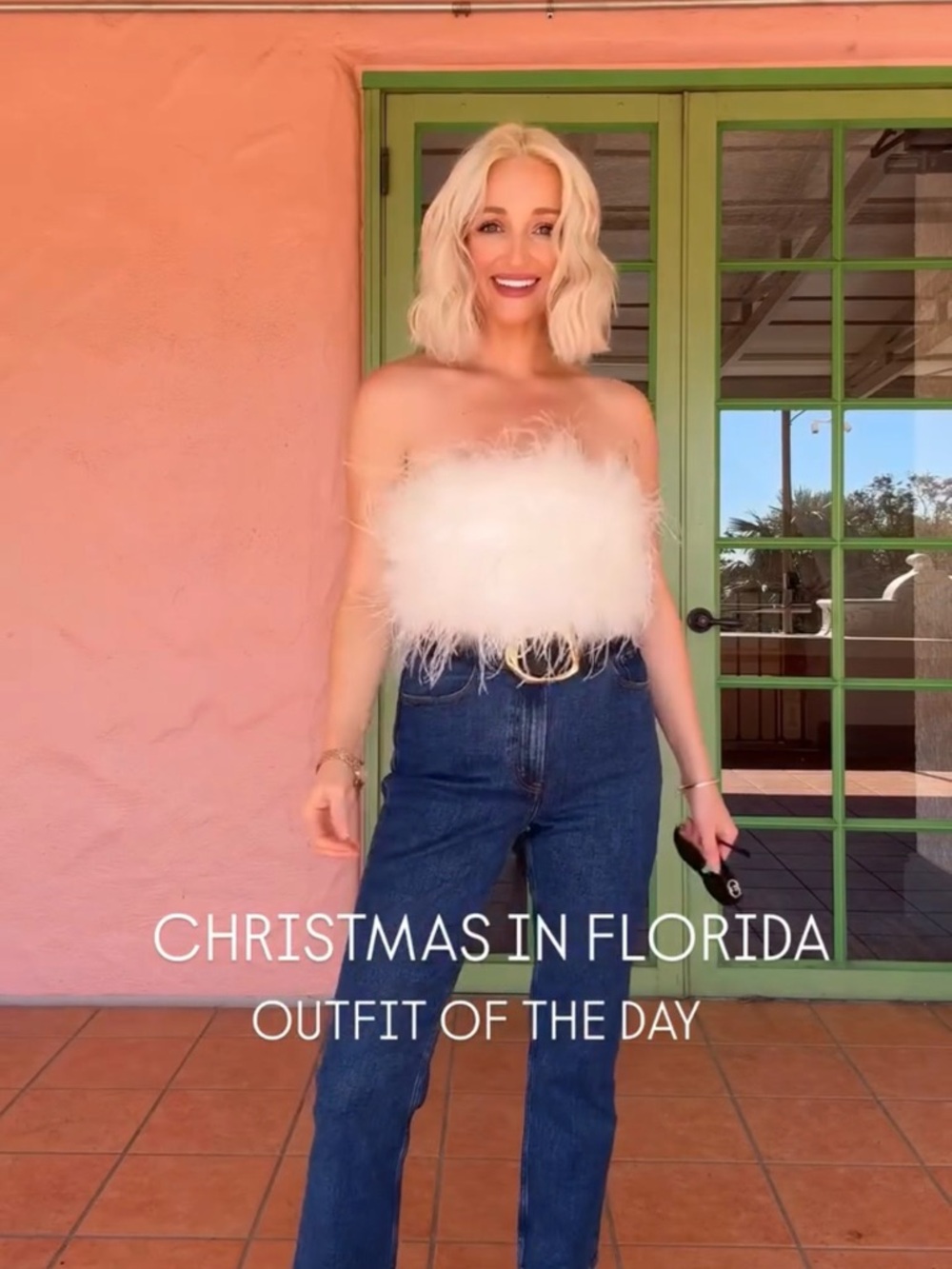 Lamarque Ivory Feather-Trim Strapless Bustier - Picture 3 of 11